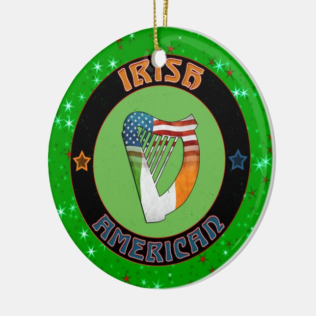 Weihnachtsdekoration Irish American Harp Design Keramik Ornament (Links)
