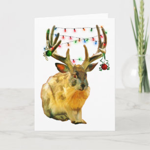 Weihnachtsdekoration Jackalope Feiertagskarte
