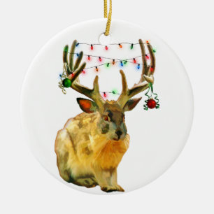 Weihnachtsdekoration Jackalope Keramikornament