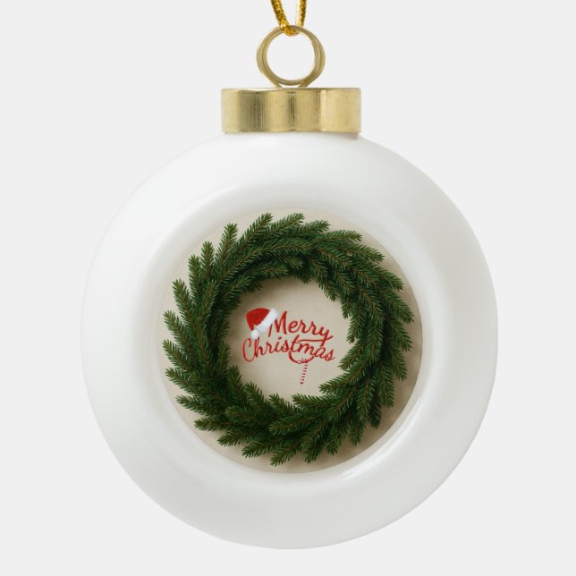 Weihnachtsdekoration  keramik Kugel-Ornament (Vorderseite)
