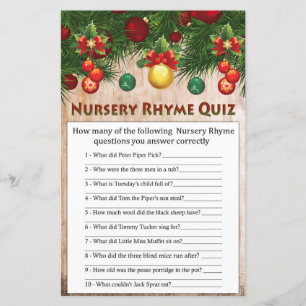 Weihnachtsdekoration Kinderzimmer Rhyme Quiz