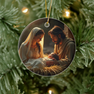 Weihnachtsdekoration Krippenornament Keramik Ornament
