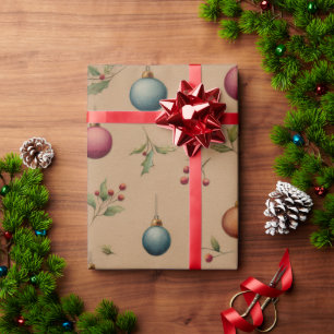 Weihnachtsdekoration mit braunem Packpapier