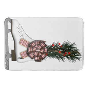 Weihnachtsdekoration mit Tartan Bow im Skate Badematte