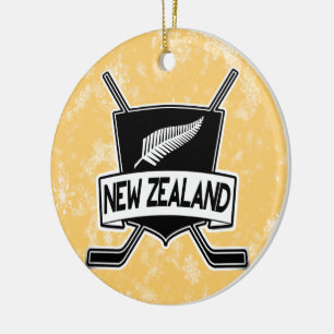 Weihnachtsdekoration Neuseeländische Eishockey-Fah Keramikornament