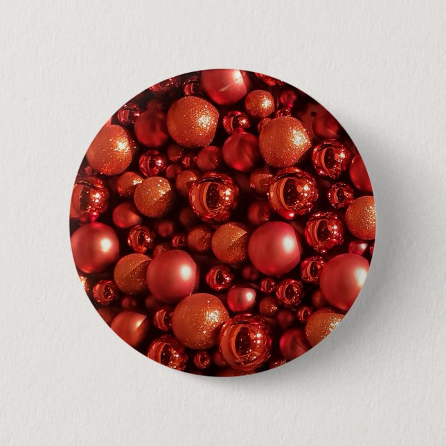 Weihnachtsdekoration Red Baubles Button (Vorderseite)