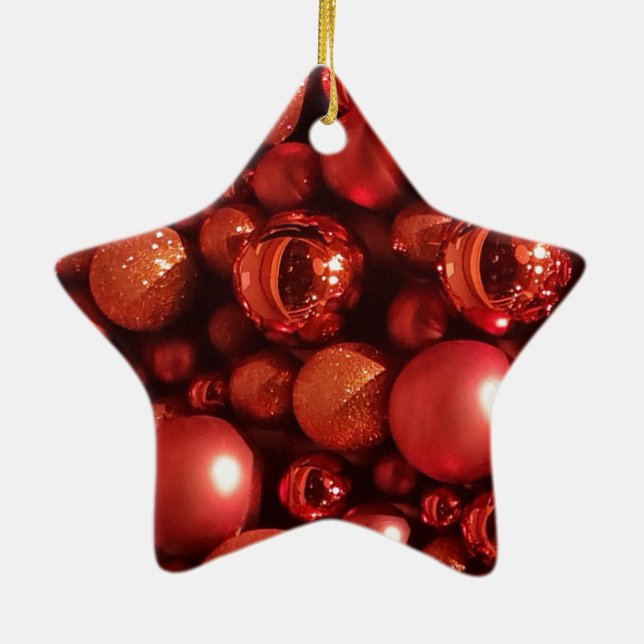 Weihnachtsdekoration Red Baubles Keramik Ornament (Hinten)