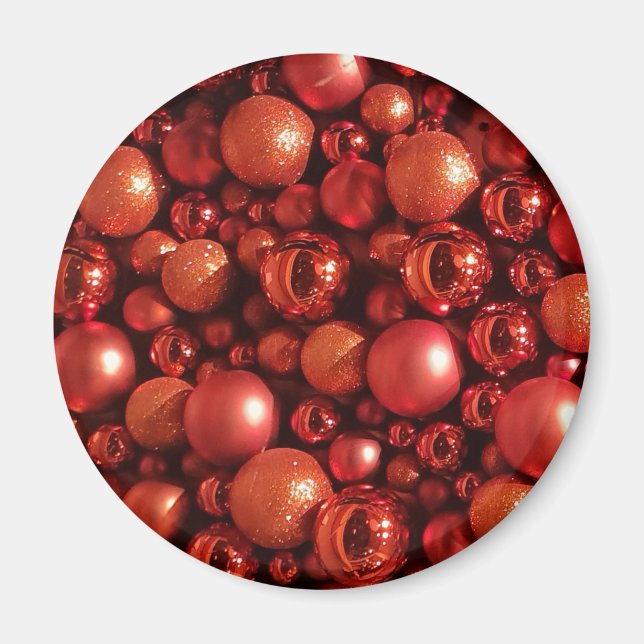 Weihnachtsdekoration Red Baubles Magnet (Vorne)