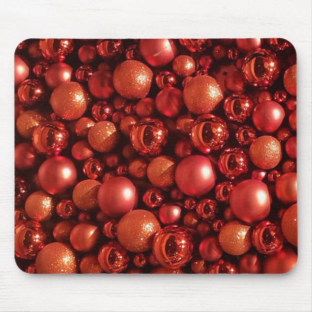 Weihnachtsdekoration Red Baubles Mousepad (Vorne)