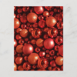 Weihnachtsdekoration Red Baubles Postkarte