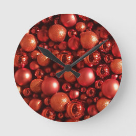 Weihnachtsdekoration Red Baubles Runde Wanduhr