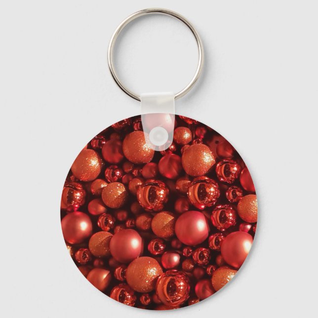 Weihnachtsdekoration Red Baubles Schlüsselanhänger (Vorderseite)