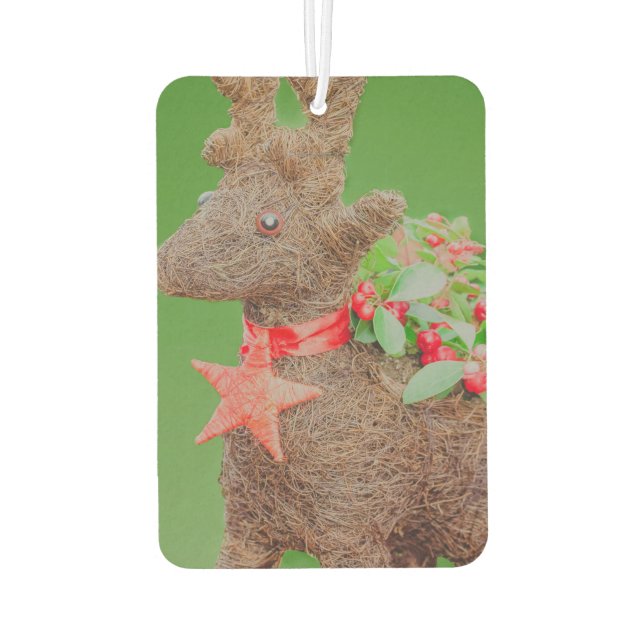 Weihnachtsdekoration Rentier Autolufterfrischer (Rückseite)
