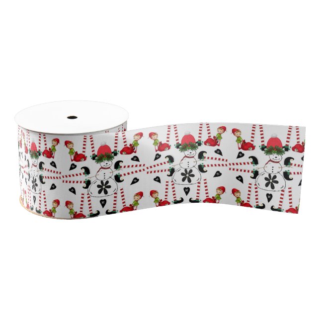 Weihnachtsdekoration Ribbon, Snowman Elf Ripsband (Spule)
