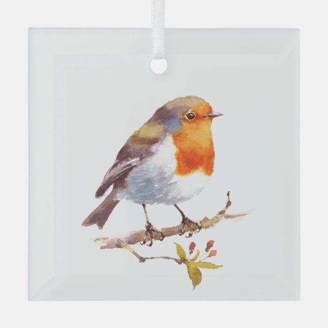 Weihnachtsdekoration - Robin Red Chest Ornament Aus Glas (Vorderseite)