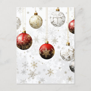 WEIHNACHTSDEKORATION ROT / GOLD #1 FEIERTAGSPOSTKARTE