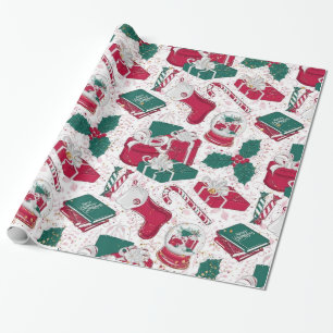 Weihnachtsdekoration rot weiß geschenkpapier