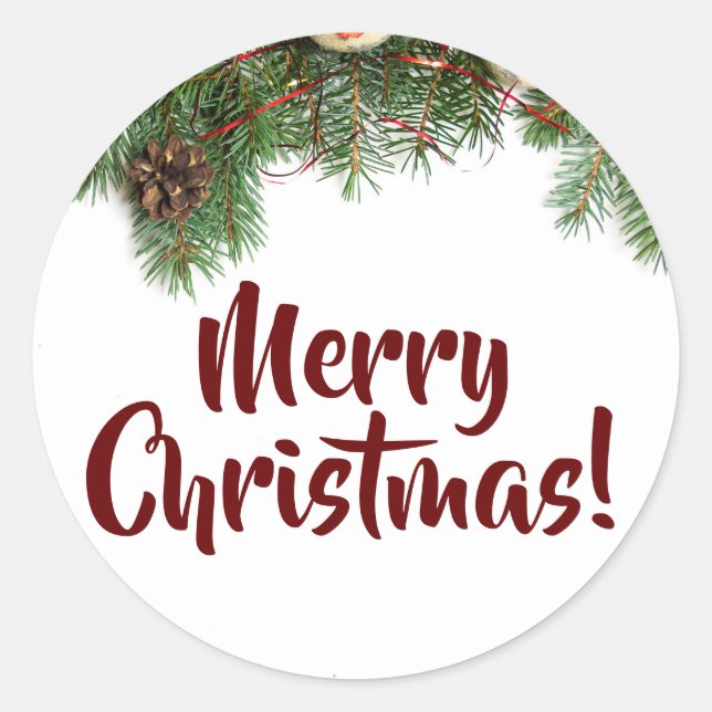Weihnachtsdekoration Runder Aufkleber (Vorderseite)