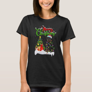 Weihnachtsdekoration Santa Dobermann Pinscher Hund T-Shirt