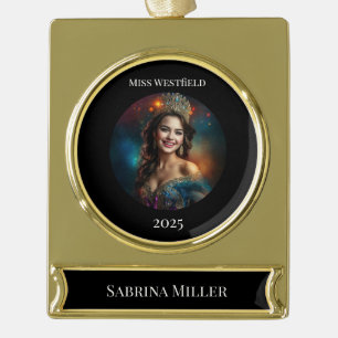Weihnachtsdekoration Schönheitskönigin Banner-Ornament Gold