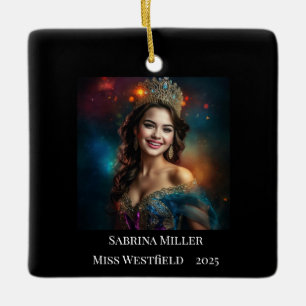 Weihnachtsdekoration Schönheitskönigin Keramikornament