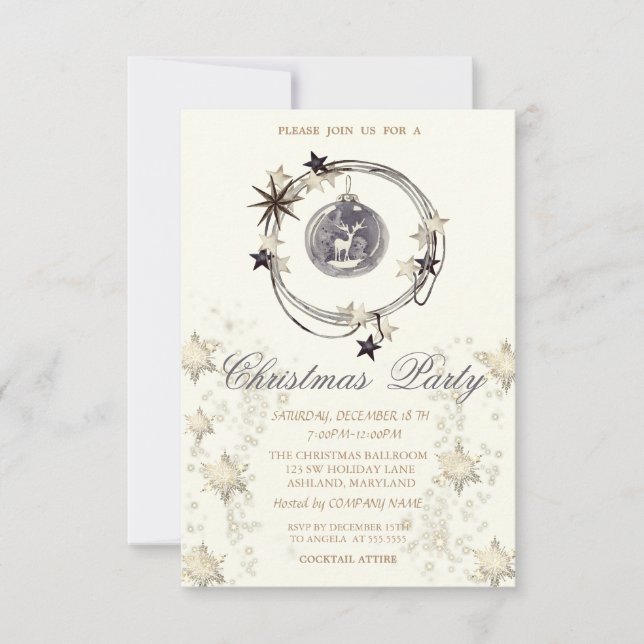 Weihnachtsdekoration Snowflakes Unternehmen Einladung (Vorderseite)