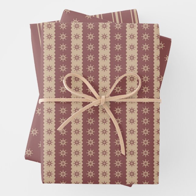 Weihnachtsdekoration Streifen Wrapping Paper Set Geschenkpapier Set (Beispiel)