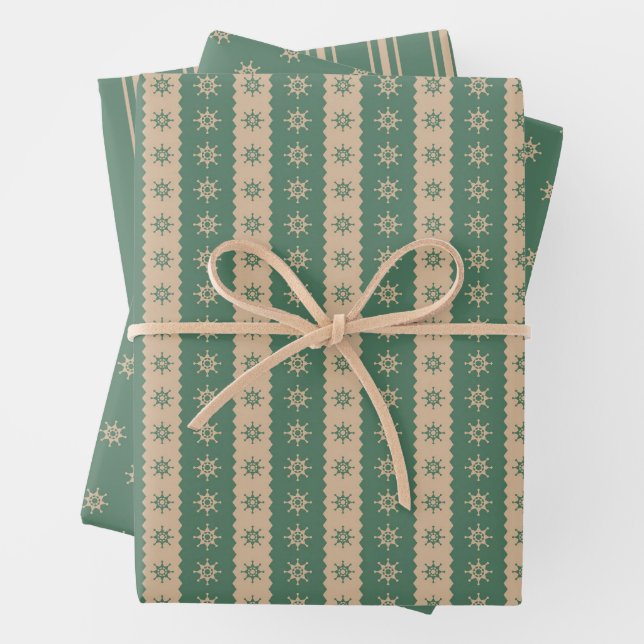 Weihnachtsdekoration Streifen Wrapping Paper Set Geschenkpapier Set (Beispiel)