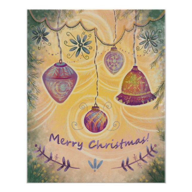 Weihnachtsdekoration und Baumposter Poster (Vorderseite)
