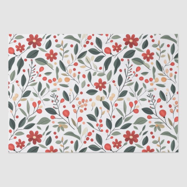 Weihnachtsdekoration und Pflanze Seidenpapier (Vorderseite)