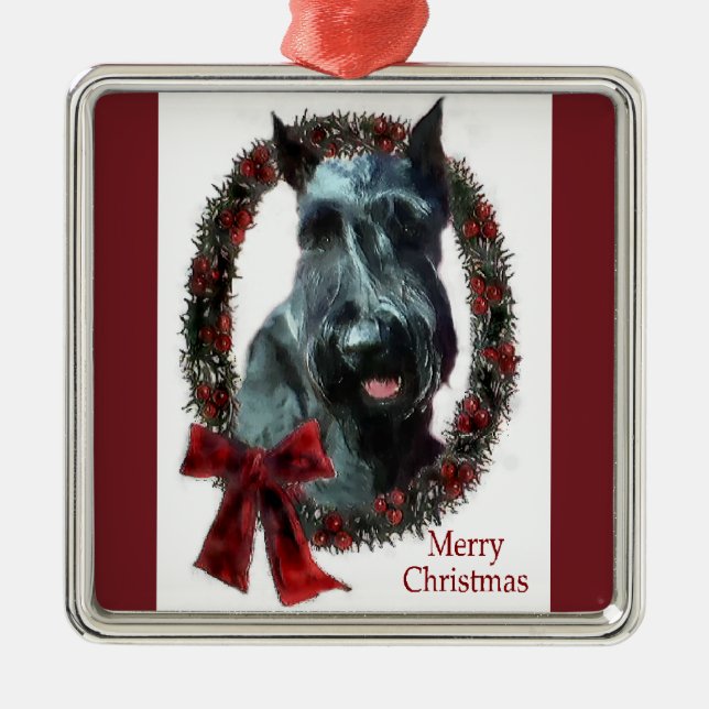 Weihnachtsdekoration von Giant Schnauzer Ornament Aus Metall (Vorne)