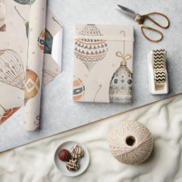 Weihnachtsdekoration Wasserfarbe Beige Feiertag Geschenkpapier