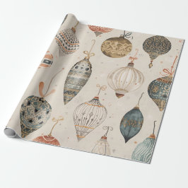 Weihnachtsdekoration Wasserfarbe Beige Festlich Geschenkpapier