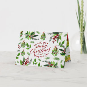 Weihnachtsdekoration Wasserfarben Kunst Karte