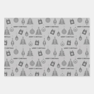 Weihnachtsdekoration, Weihnachten, Vintag, Retro, Geschenkpapier Set