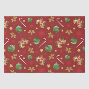 Weihnachtsdekoration & Zuckerstangen-Muster Seidenpapier