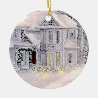Weihnachtsdekoration 'Zuhause ist, wo das Herz ist Keramikornament