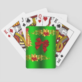 Weihnachtsdekorationen auf Grün Spielkarten