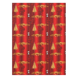 Weihnachtsdekorationen auf Rot Tischdecke