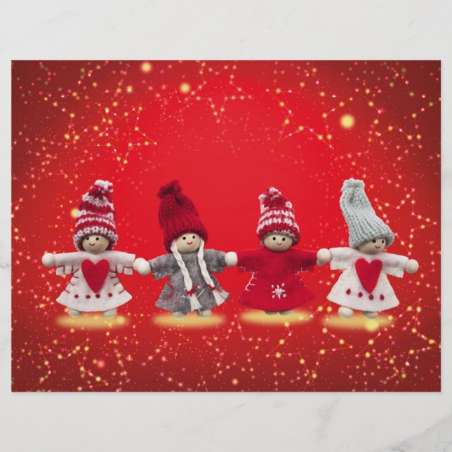 Weihnachtsdekorationen auf rotem Hintergrund Flyer (Vorne)