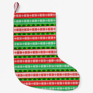 WEIHNACHTSDEKORATIONEN DESIGN ROT WEIß GRÜN KLEINER WEIHNACHTSSTRUMPF