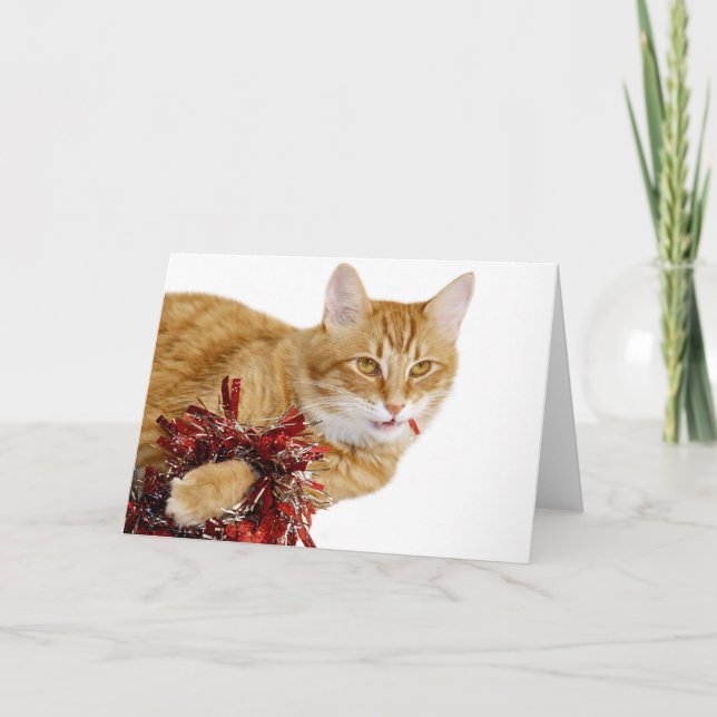 Weihnachtsdekorationen essen feiertagskarte (Vorderseite)