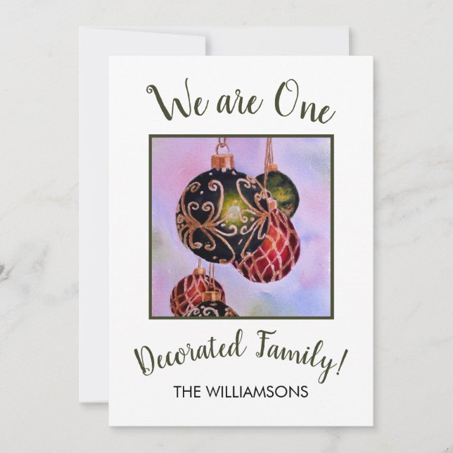 Weihnachtsdekorationen Feiertagskarte (Vorderseite)