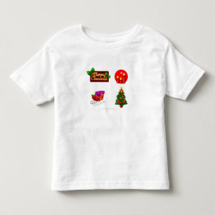 Weihnachtsdekorationen gegen weißen Hintergrund Kleinkind T-shirt