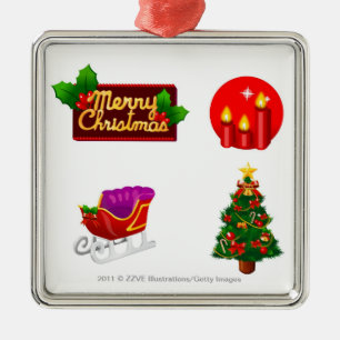 Weihnachtsdekorationen gegen weißen Hintergrund Ornament Aus Metall