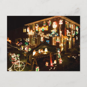 Weihnachtsdekorationen im Freien Feiertagspostkarte