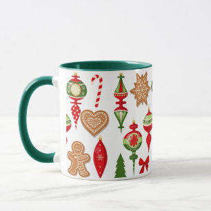 Weihnachtsdekorationen Lebkuchen Bonbons Tasse