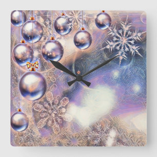 Weihnachtsdekorationen Ornamente Quadratische Wanduhr