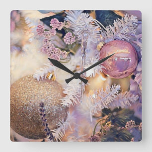 Weihnachtsdekorationen Ornamente Quadratische Wanduhr