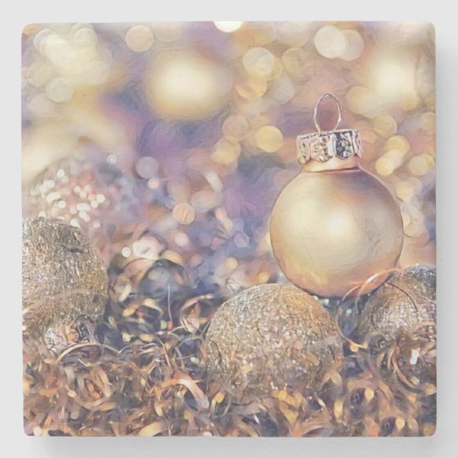 Weihnachtsdekorationen Ornamente Steinuntersetzer (Vorderseite)